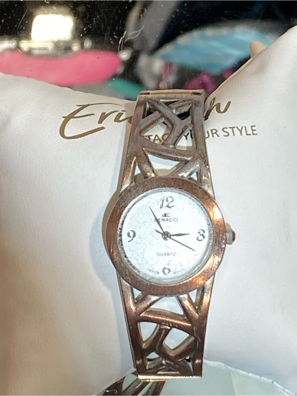 2 Rose Gold Style Cuff Watches for Women - Sleek Openwork Bracelet